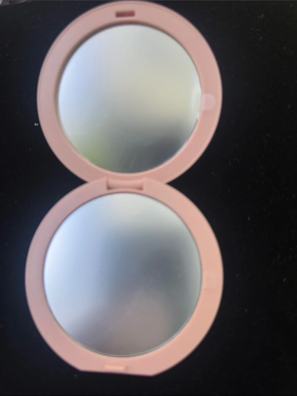 Dior Light Pink Quilted Round Compact Mirror with Silver CD Emblem
